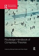 Book cover, Routledge Handbook of Conspiracy Theories, linked to page for purchasing the book on Powells.com.