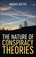 Book cover, The Nature of Conspiracy Theories, linked to page for purchasing the book on Powells.com.